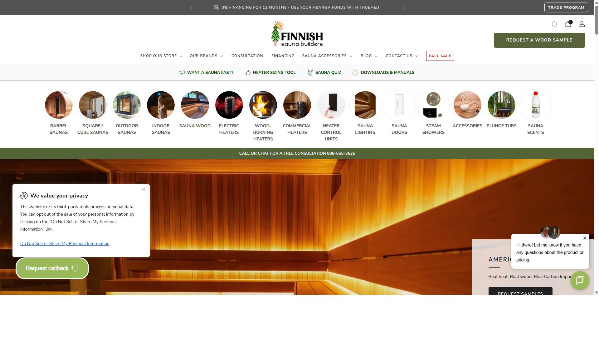 Finnish Sauna Builders website